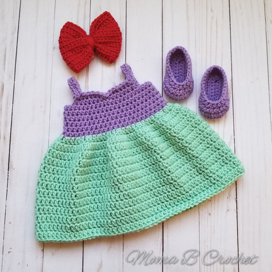 Princess Ariel Dress Baby Set